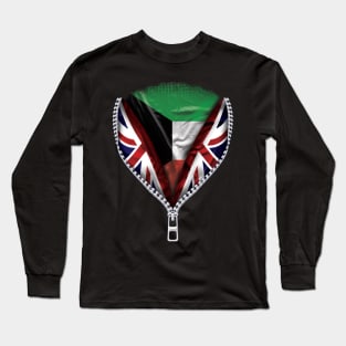 Kuwaiti Flag  Kuwait Flag zipped British Flag - Gift for Kuwaiti From Kuwait Long Sleeve T-Shirt